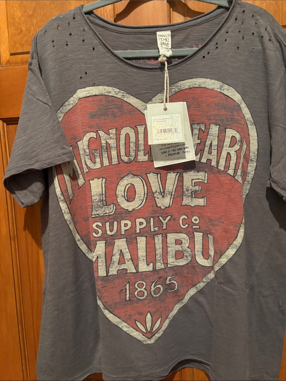 Magnolia Pearl Gray Tee with Red Heart Graphic